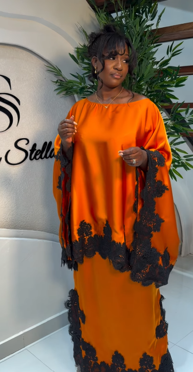 Orange Silk 2piece - XL